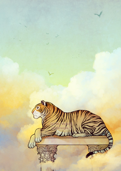 Tigre dans les nuages