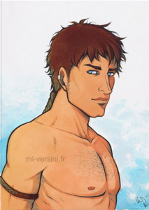 bel homme torse nu yeux bleus