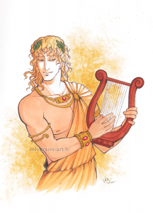 dieu grec apollon aux feutres