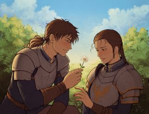 Couple romantique médiéval